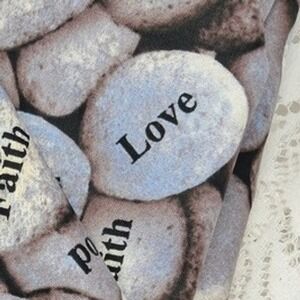 David‎ Textiles Novelty Fabric Inspirational Stones  Joy 2 Yards